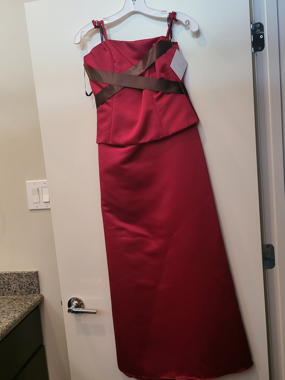 Wtoo Red Strapless Satin Gown